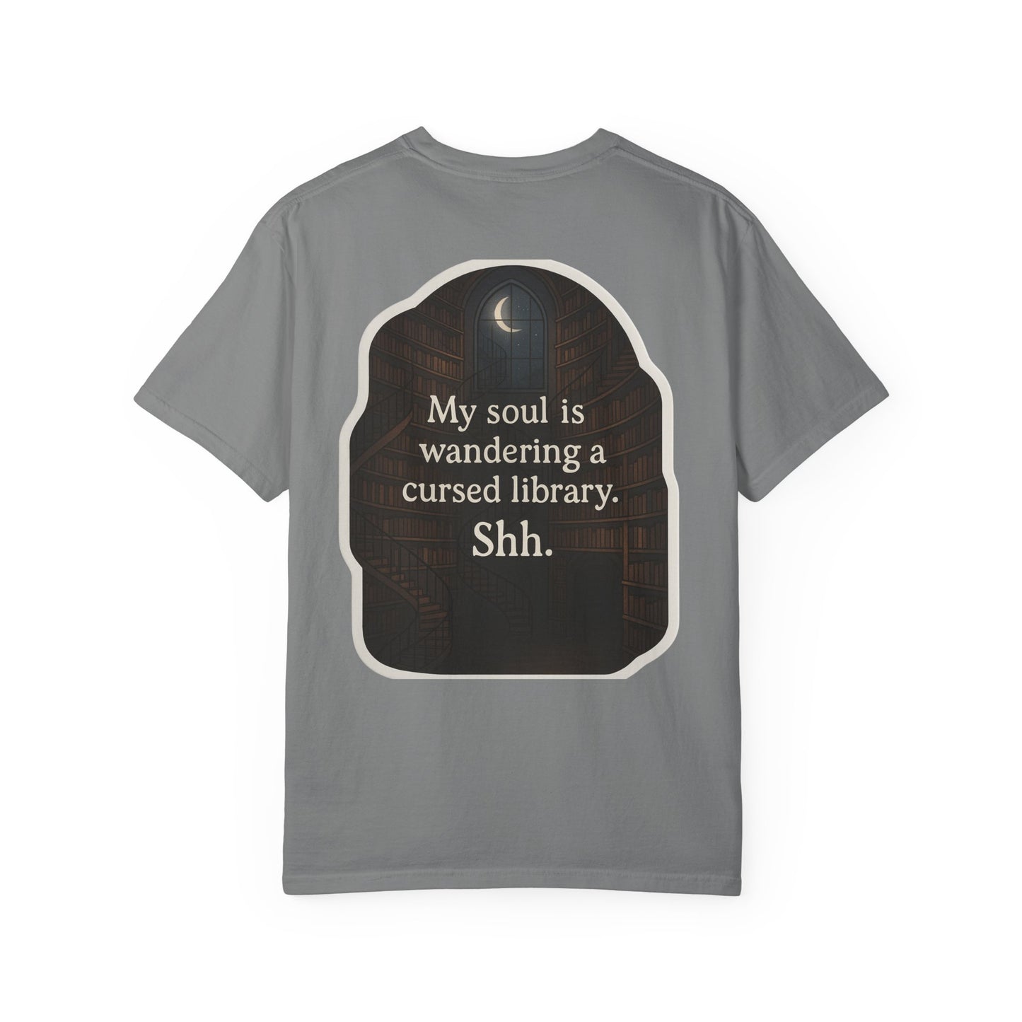Cursed Library Bookish Shirt – Dark Academia Graphic Tee, Cozy Fantasy Aesthetic for Readers