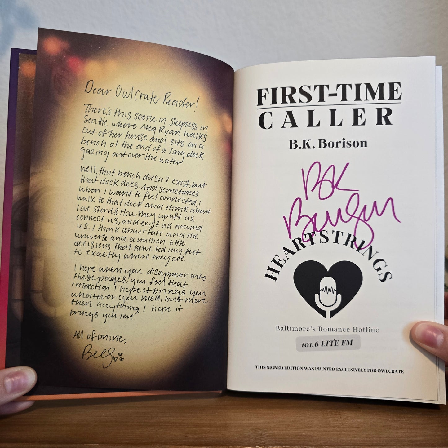 First-Time Caller by B.K. Borison – OwlCrate Romance Exclusive Edition