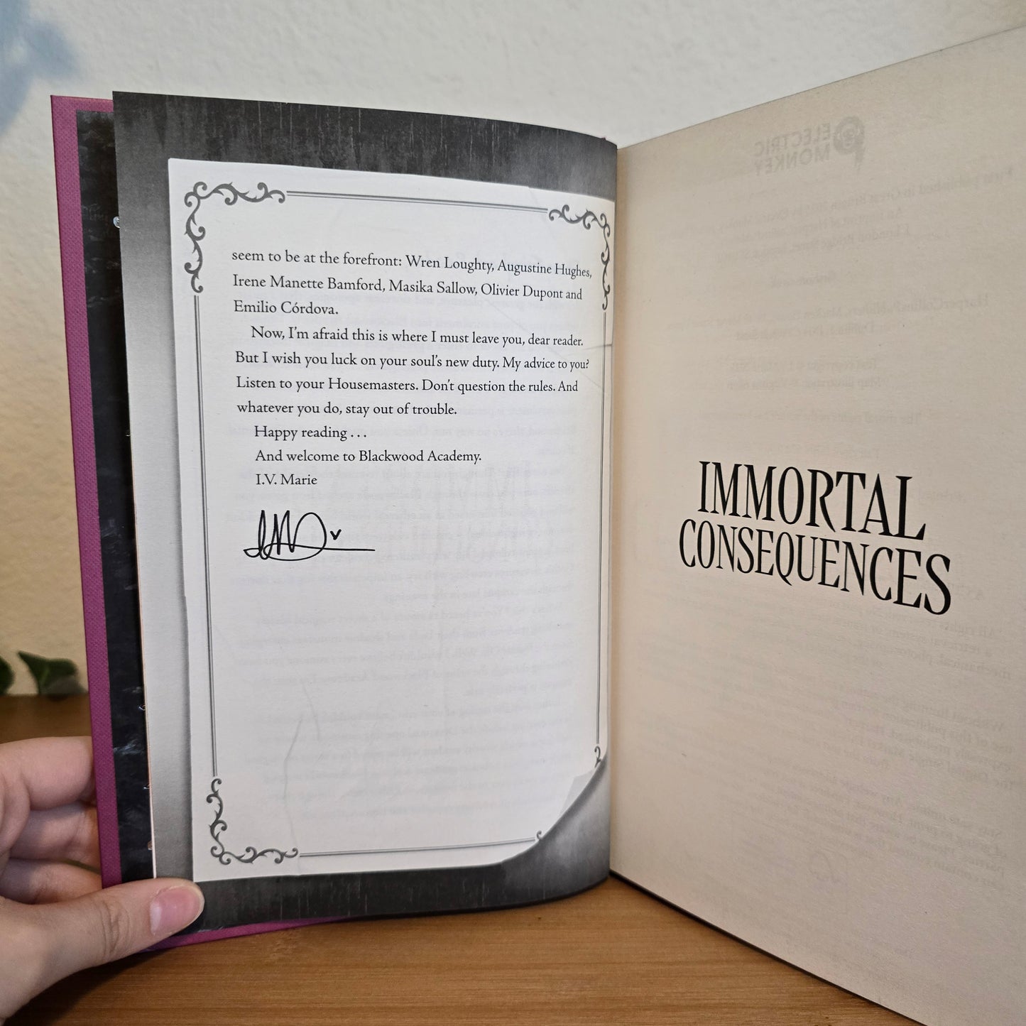 Immortal Consequences by I.V. Marie - FairyLoot Exclusive Edition - EnchantedBindings